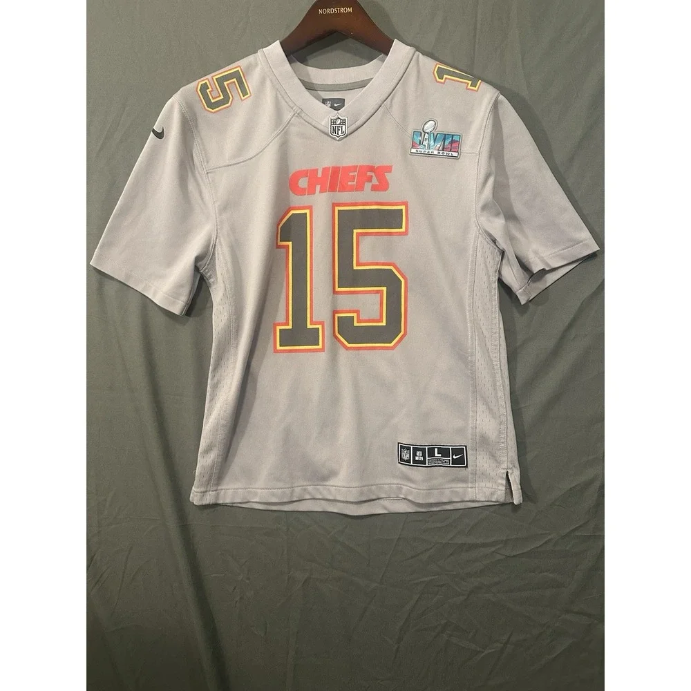 Youth Large Nike Kansas‎ City Chiefs Patrick Mahomes Super Bowl LVII Gray Jersey